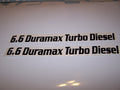 6.6 DURAMAX TURBO DIESEL VINYL DECAL SET OF 2 CHOOSE COLOR
