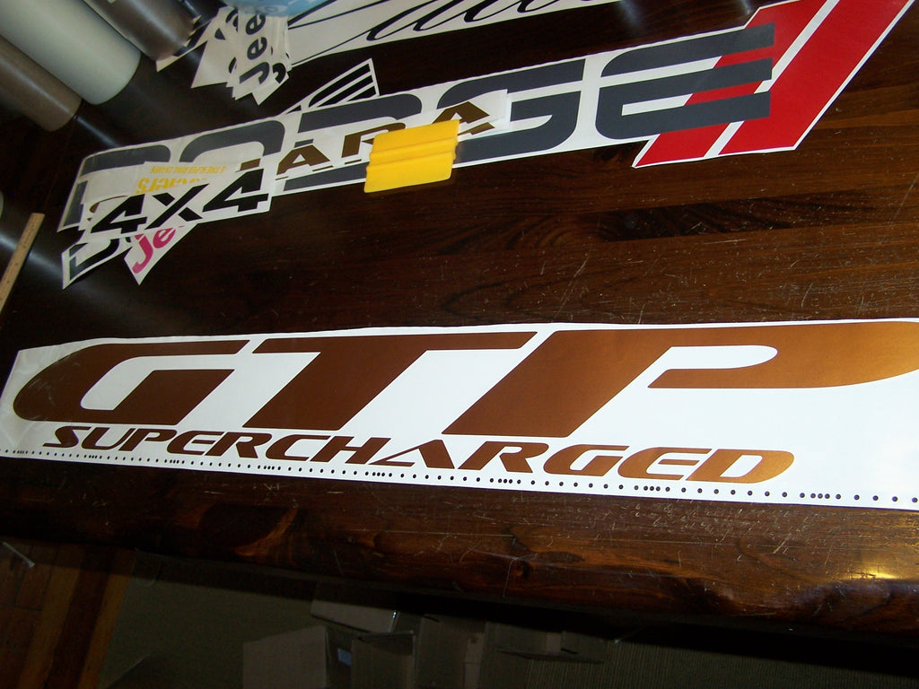 GRAND PRIX GTP SUPERCHARGED WINDSHIELD / WINDOW VINYL STICKER DECAL BANNER