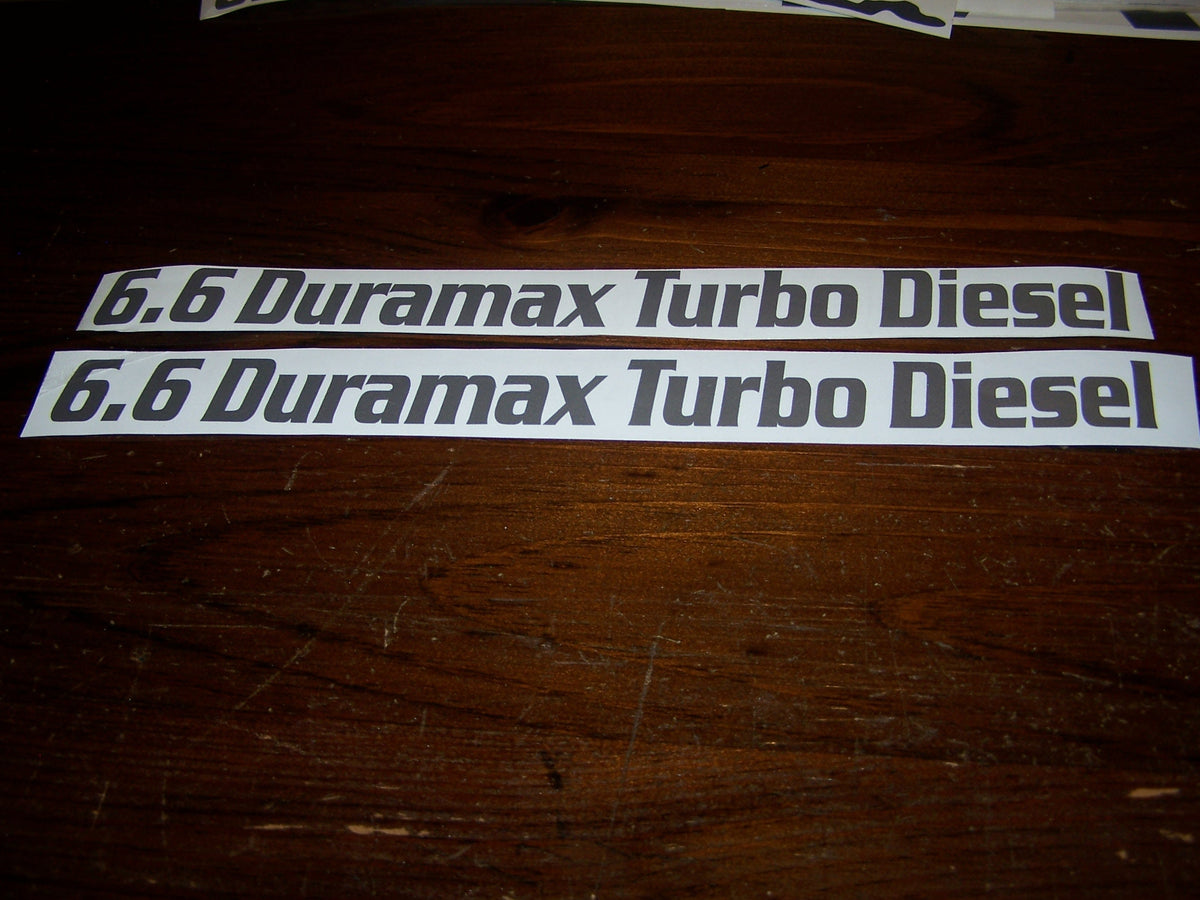 6.6 DURAMAX TURBO DIESEL VINYL DECAL SET OF 2 CHOOSE COLOR
