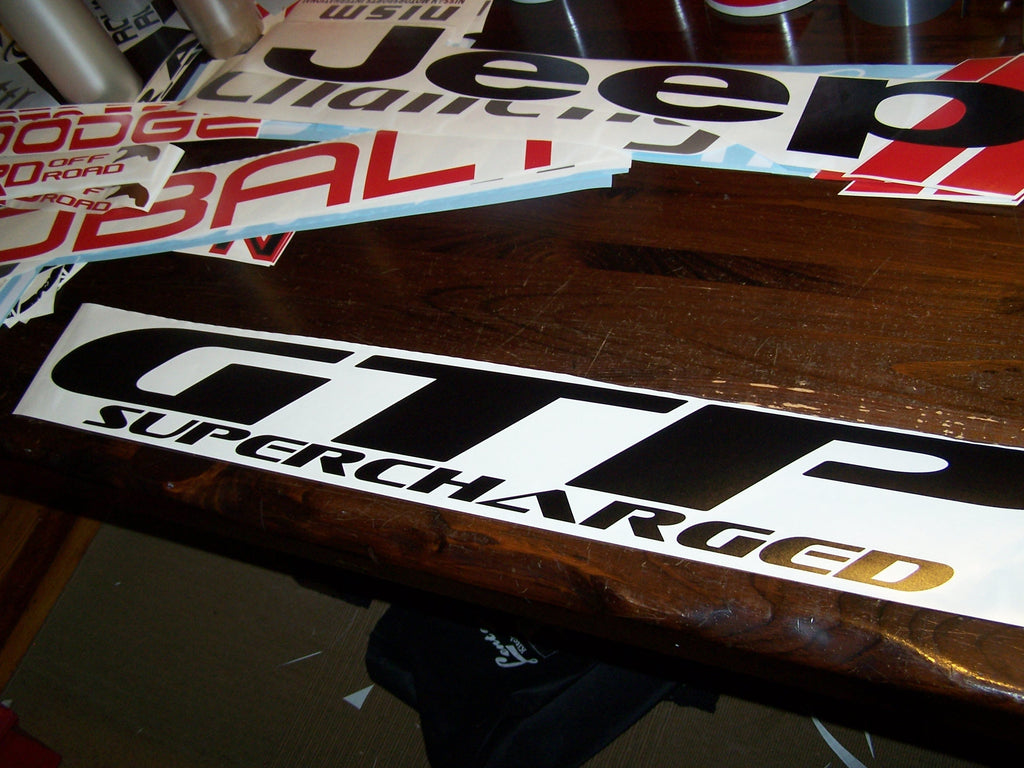 GRAND PRIX GTP SUPERCHARGED WINDSHIELD / WINDOW VINYL STICKER DECAL BANNER