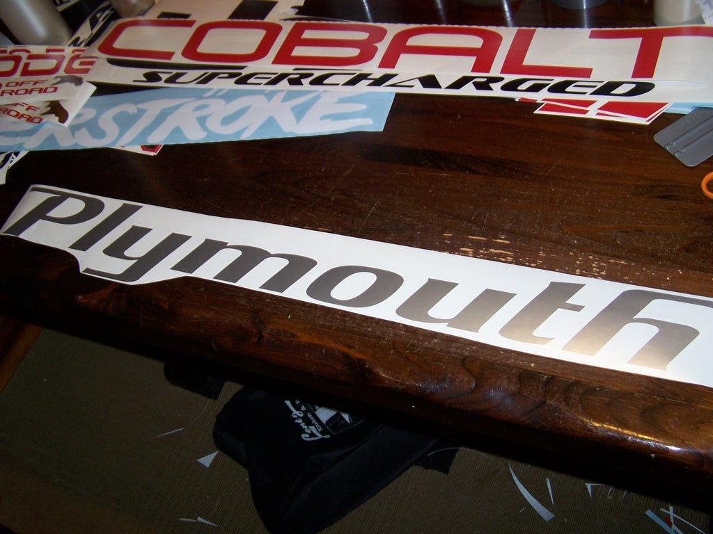 PLYMOUTH WINDSHIELD WINDOW VINYL DECAL STICKER CHOOSE COLOR & SIZE
