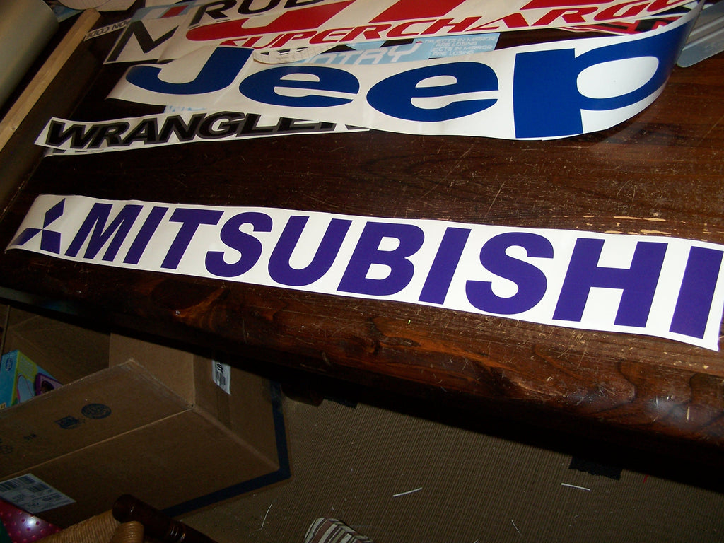 MITSUBISHI WINDSHIELD VINYL DECAL STICKER BANNER CHOOSE SIZE & COLOR