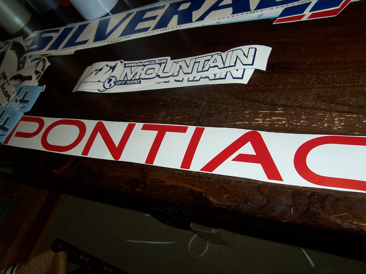 PONTIAC WINDSHIELD VINYL DECAL BANNER WINDOW CHOOSE COLOR & SIZE