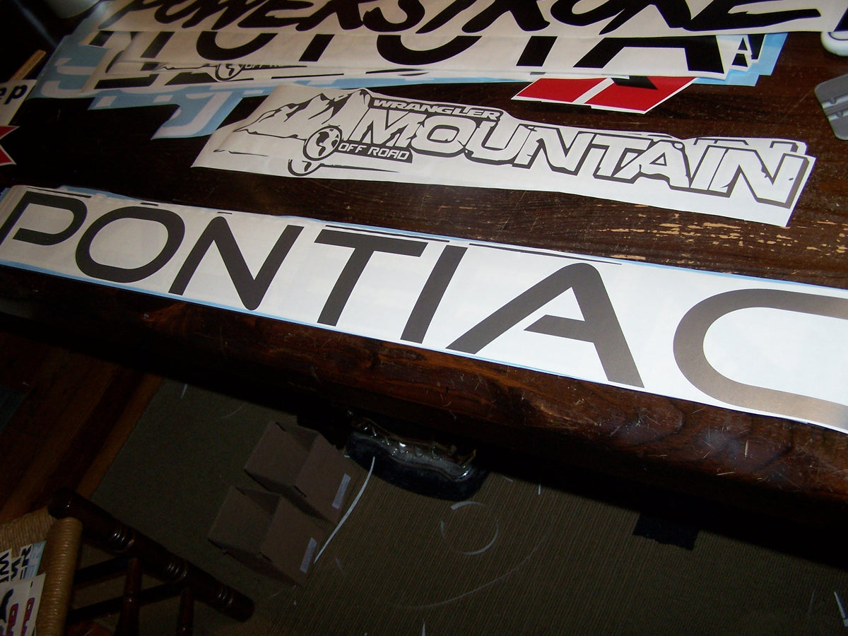 PONTIAC WINDSHIELD VINYL DECAL BANNER WINDOW CHOOSE COLOR & SIZE