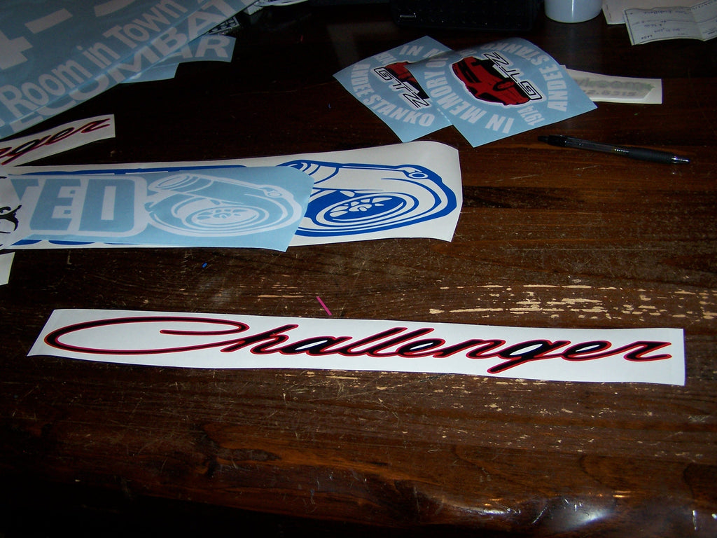 CHALLENGER WINDSHIELD DECAL BANNER CHOOSE SIZE & COLOR/COLORS