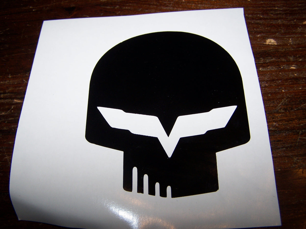 C6 CORVETTE RACING "JAKE" SKULL VINYL DECAL STICKER
