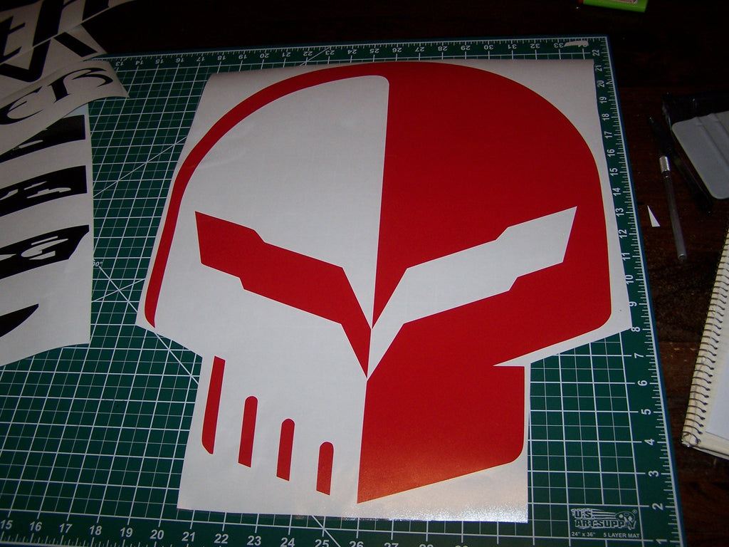 CORVETTE C7 RACING "JAKE" SKULL VINYL DECAL STICKER