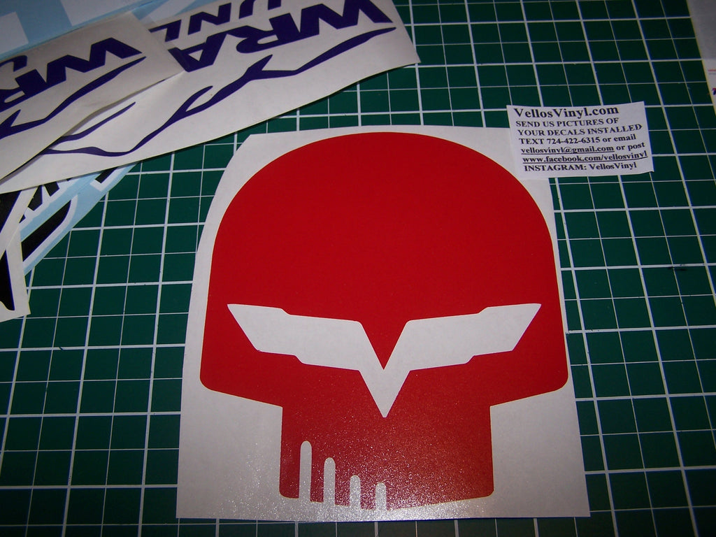C6 CORVETTE RACING "JAKE" SKULL VINYL DECAL STICKER