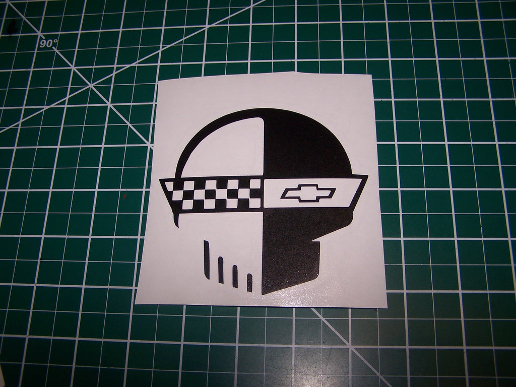 CORVETTE RACING "JAKE" SKULL VINYL DECAL STICKER C4