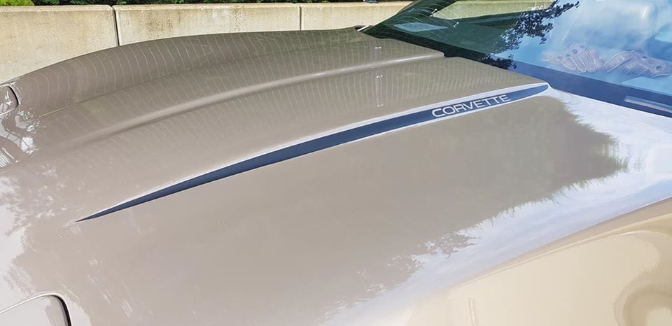 CORVETTE C4 HOOD STRIPE STRIPES DECAL SET OF 2 CUSTOMIZABLE
