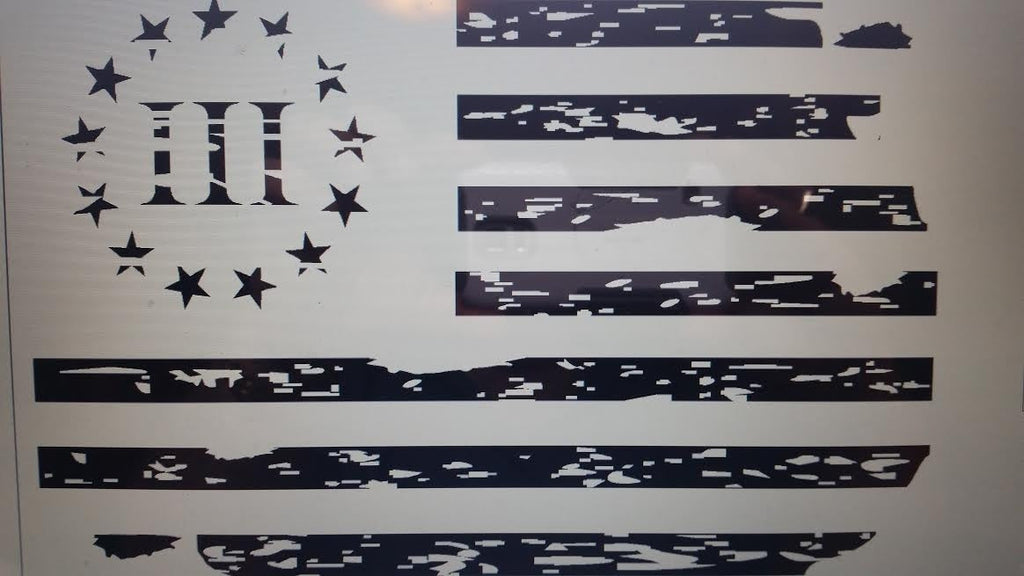 JEEP WRANGLER DISTRESSED AMERICAN FLAG HOOD DECAL JK TJ YJ CJ