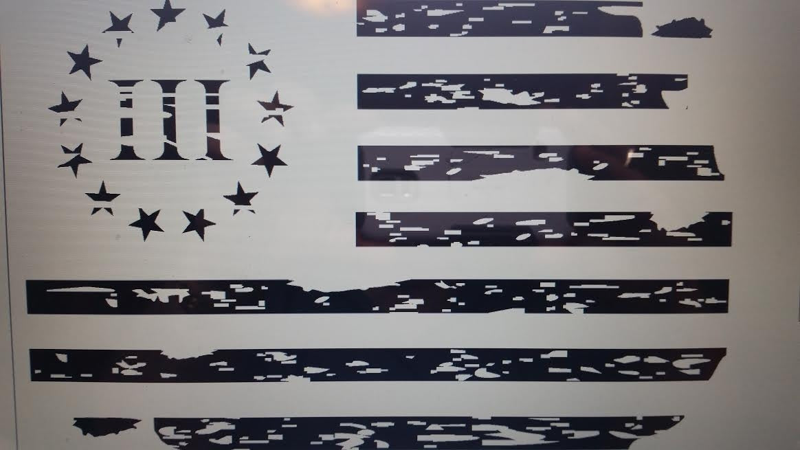 JEEP WRANGLER DISTRESSED AMERICAN FLAG HOOD DECAL JK TJ YJ CJ