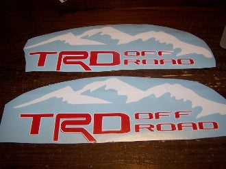 TRD OFF ROAD BEDSIDE / WINDOW STICKER VINYL DECAL SET OF 2