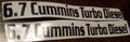 6.7 CUMMINS TURBO DIESEL VINYL STICKER DECAL SET