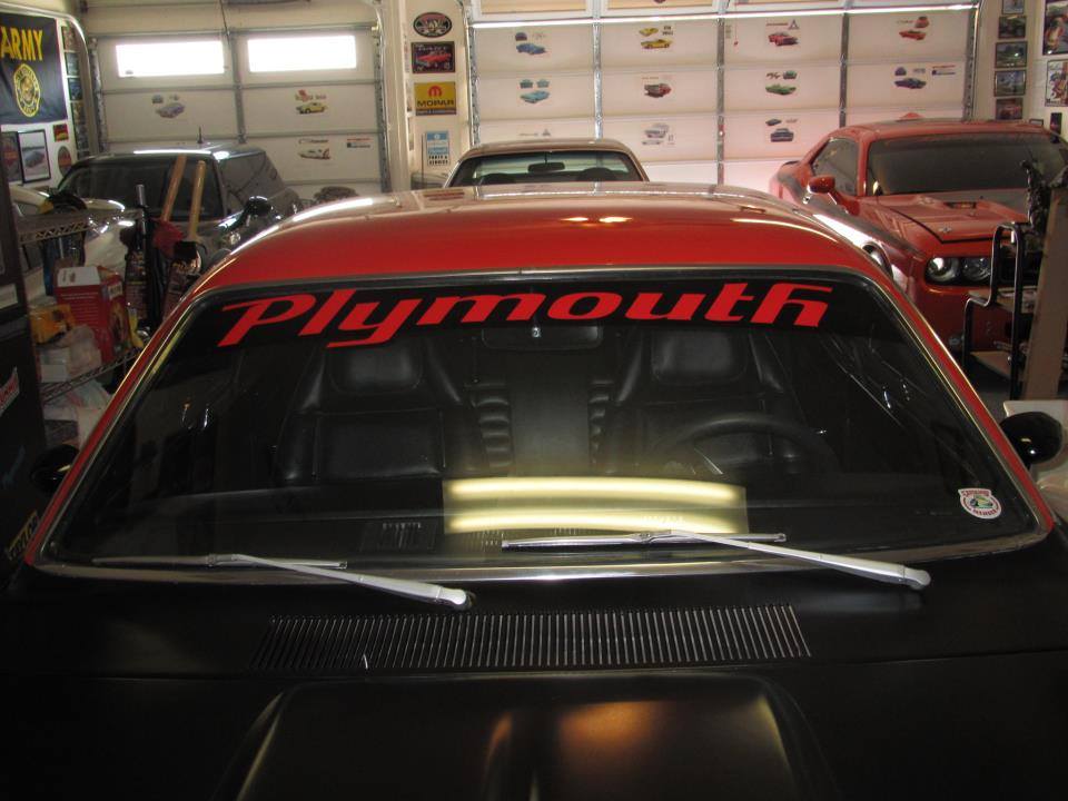 PLYMOUTH WINDSHIELD WINDOW VINYL DECAL STICKER CHOOSE COLOR & SIZE