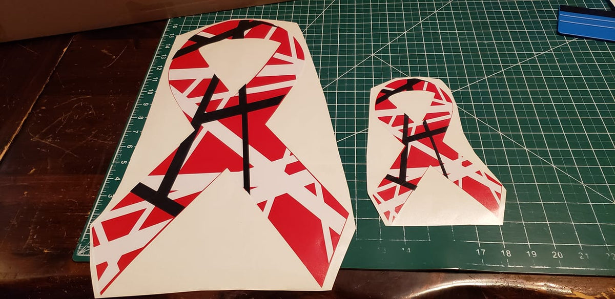 EDDIE VAN HALEN TRIBUTE RIBBON VINYL DECAL STICKER