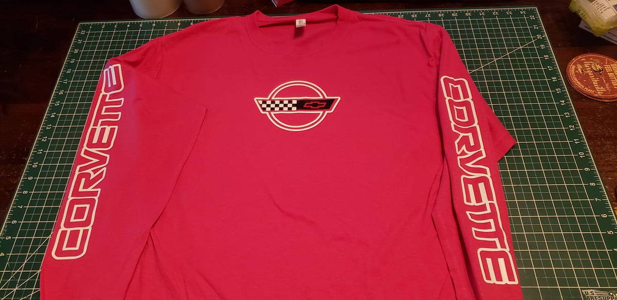 91-96 CORVETTE C4 SWEATSHIRT SCRIPT ON SLEEVES & LOGO ON FRONT