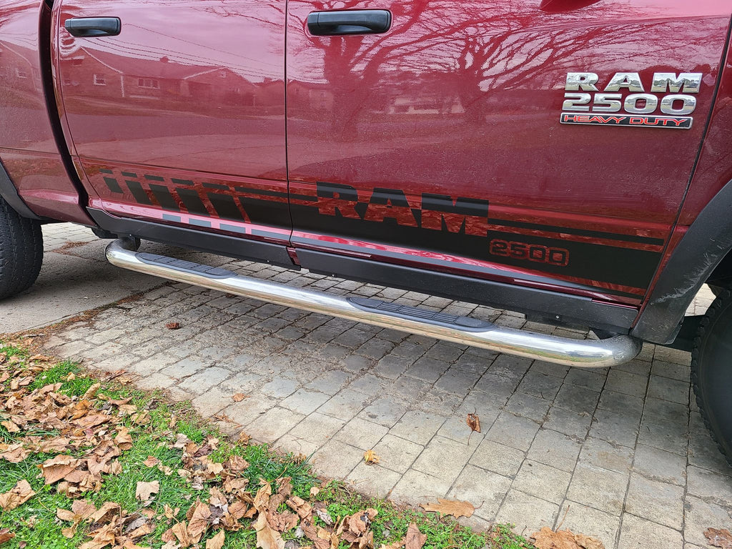 DODGE RAM VINYL ROCKER STRIPE DECAL SET CHOOSE COLOR WITH TEXT