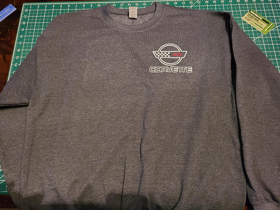 91-96 CORVETTE C4 SWEATSHIRT LOGO FRONT AND BACK
