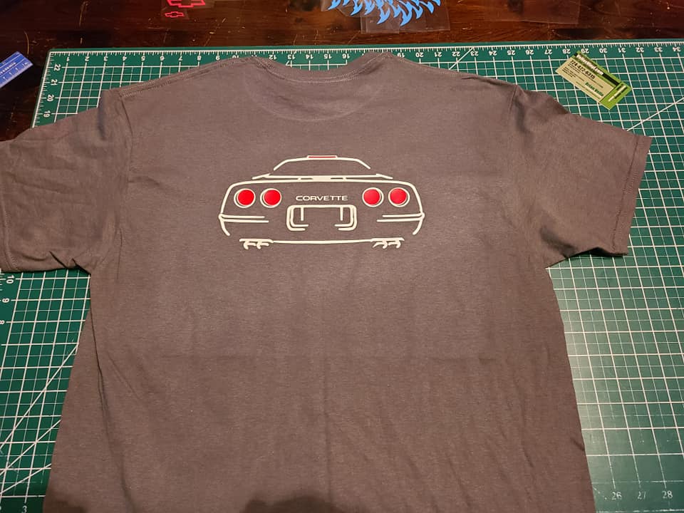 CORVETTE C4 SILHOUETTE T-SHIRT 86-90 FRONT & BACK