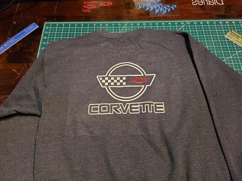 91-96 CORVETTE C4 SWEATSHIRT LOGO FRONT AND BACK