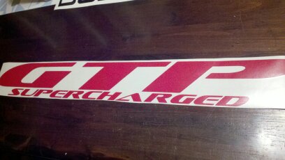 GRAND PRIX GTP SUPERCHARGED WINDSHIELD / WINDOW VINYL STICKER DECAL BANNER