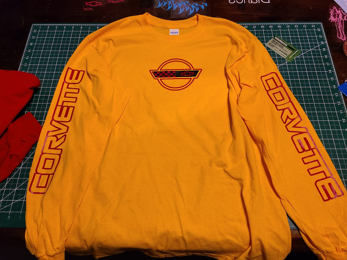 91-96 CORVETTE C4 SWEATSHIRT SCRIPT ON SLEEVES & LOGO ON FRONT