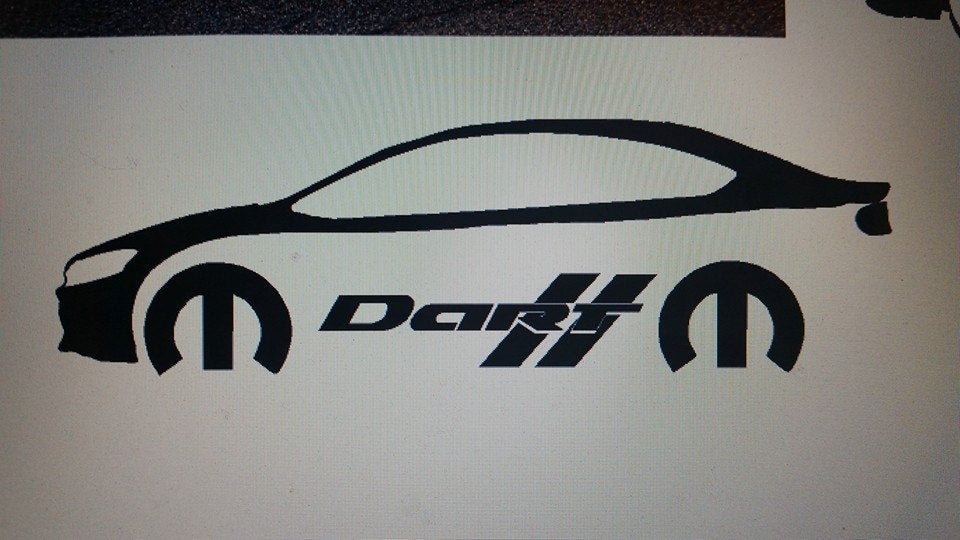 DODGE DART W/ MOPAR LOGO & TEXT VINYL STICKER DECAL CHOOSE COLOR