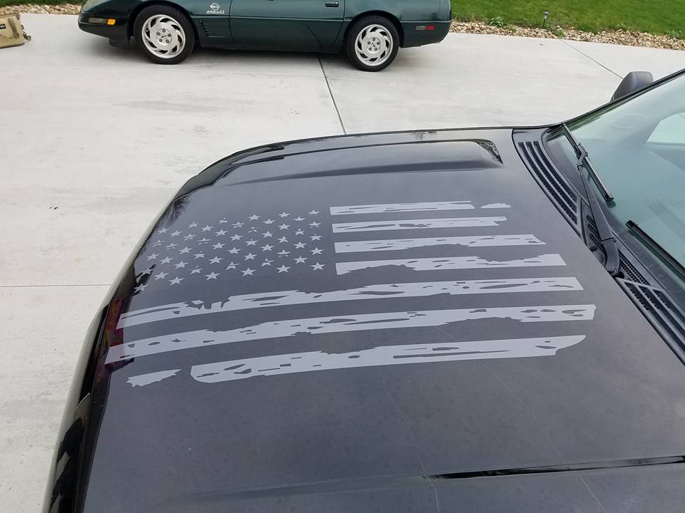 CHEVROLET GMC SUBURBAN TAHOE SILVERADO DISTRESSED FLAG DECAL