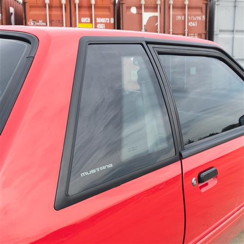 FOXBODY MUSTANG 1987-1993 QUARTER WINDOW DECAL SET OF 2  CHOOSE hatch or coupe