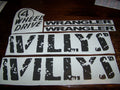 JEEP WILLYS EDITION COMPLETE MATCHING SET OF DECALS