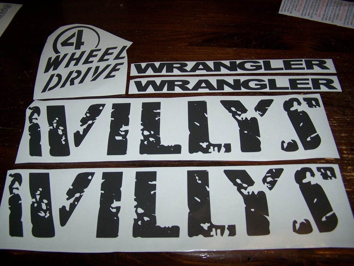 JEEP WILLYS EDITION COMPLETE MATCHING SET OF DECALS