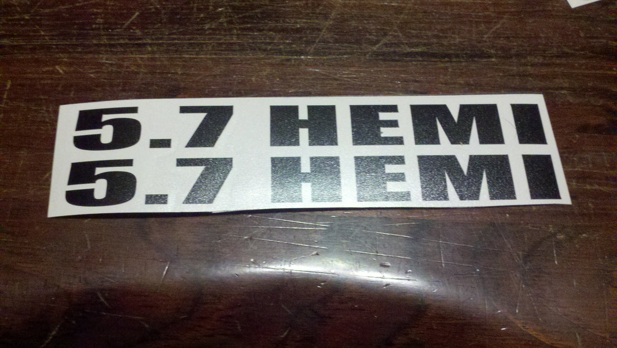 5.7 HEMI HOOD VALVE COVER HOOD VINYL DECALS STICKERS SET OF 2