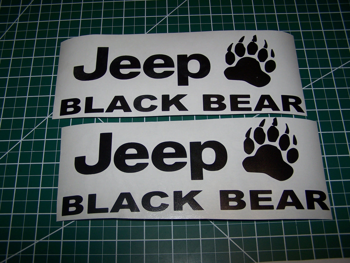 JEEP WRANGLER BLACK BEAR JK UNLIMITED FENDER VINYL DECAL SET