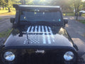 JEEP WRANGLER DISTRESSED AMERICAN FLAG HOOD DECAL JK TJ YJ CJ