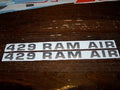 429 RAM AIR HOOD VINYL DECAL STICKER SET FOR 1971-73 MUSTANG