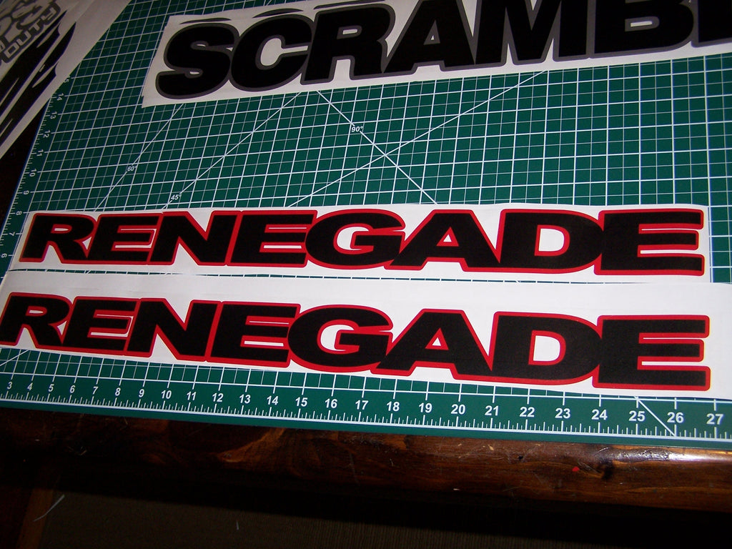 JEEP RENEGADE HOOD VINYL DECAL SET CHOOSE 2 COLORS