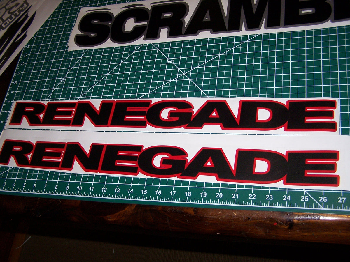 JEEP RENEGADE HOOD VINYL DECAL SET CHOOSE 2 COLORS