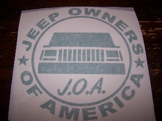 JEEP OWNERS OF AMERICA MEMBERS MJ VINYL DECAL STICKER COMANCHE