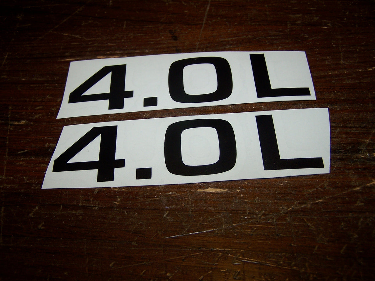 JEEP 4.0L DECAL VINYL STICKER SET OF 2