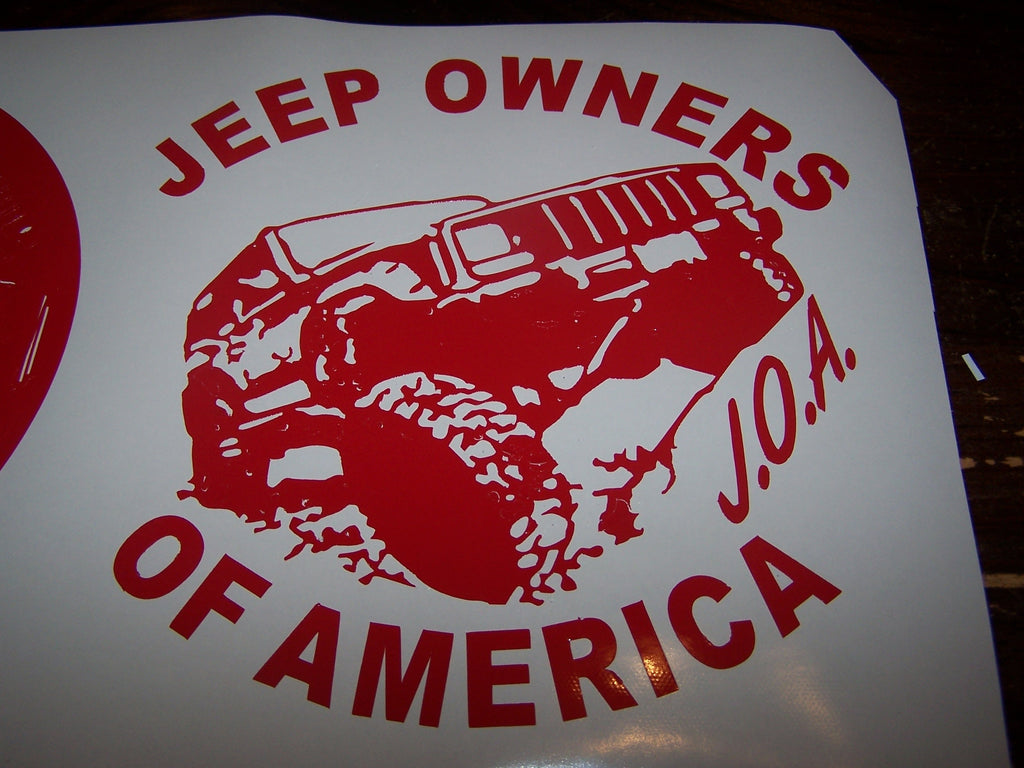 JEEP OWNERS OF AMERICA MEMBERS XJ VINYL DECAL STICKER