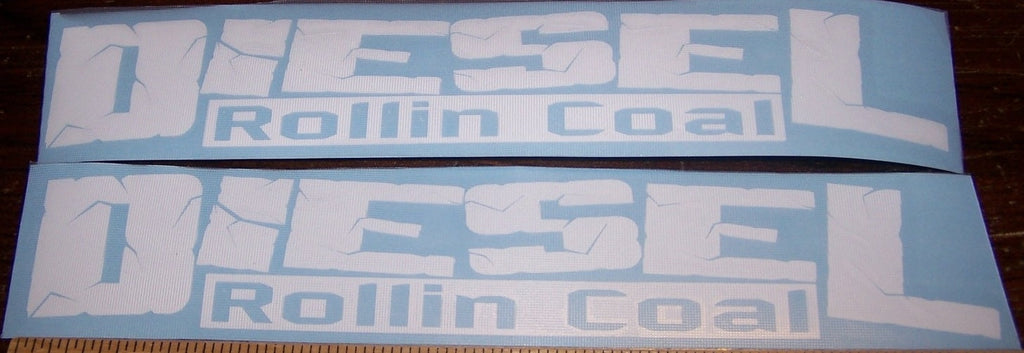 DIESEL ROLLIN COAL VINYL DECAL STICKER SET OF 2