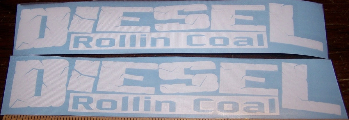 DIESEL ROLLIN COAL VINYL DECAL STICKER SET OF 2