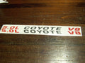 5.0L COYOTE V8 HOOD SCOOP DECAL SET OF 2 CHOOSE 2 COLORS