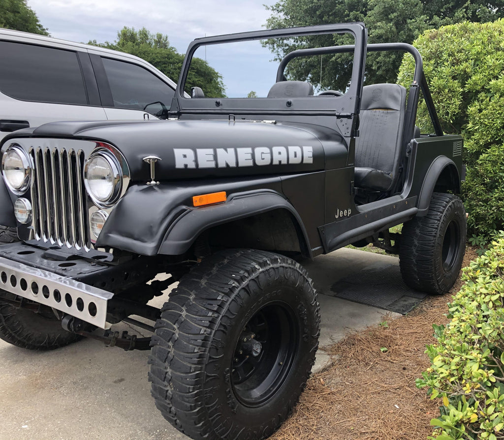 JEEP RENEGADE HOOD DECALS CJ SCRAMBLER CJ5 CJ7 CJ8