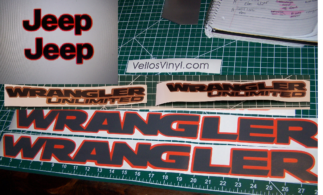 JEEP WRANGLER HOOD & FENDER DECAL SET UNLIMITED JLU CHOOSE COLOR