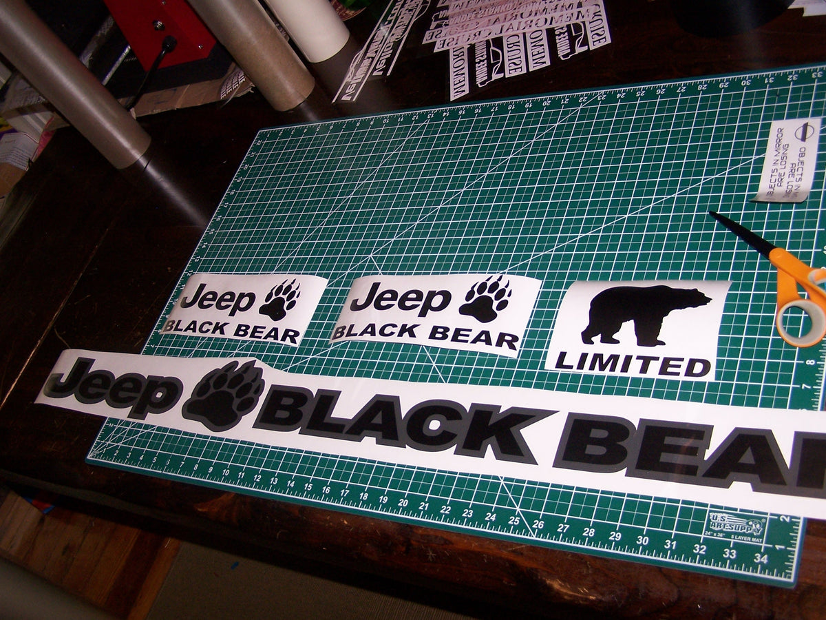 JEEP WRANGLER BLACK BEAR JK UNLIMITED VINYL DECAL SET