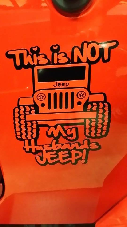 NOT MY HUSBANDS JEEP VINYL DECAL STICKER