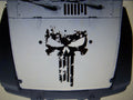 JEEP WRANGLER DISTRESSED PUNISHER SKULL HOOD DECAL JK TJ YJ CJ