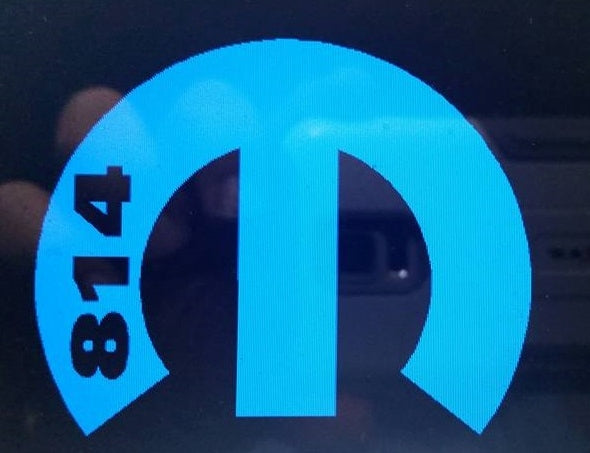 814 MOPARS LOGO WITH 814 AT THE SIDE VINYL STICKER DECAL